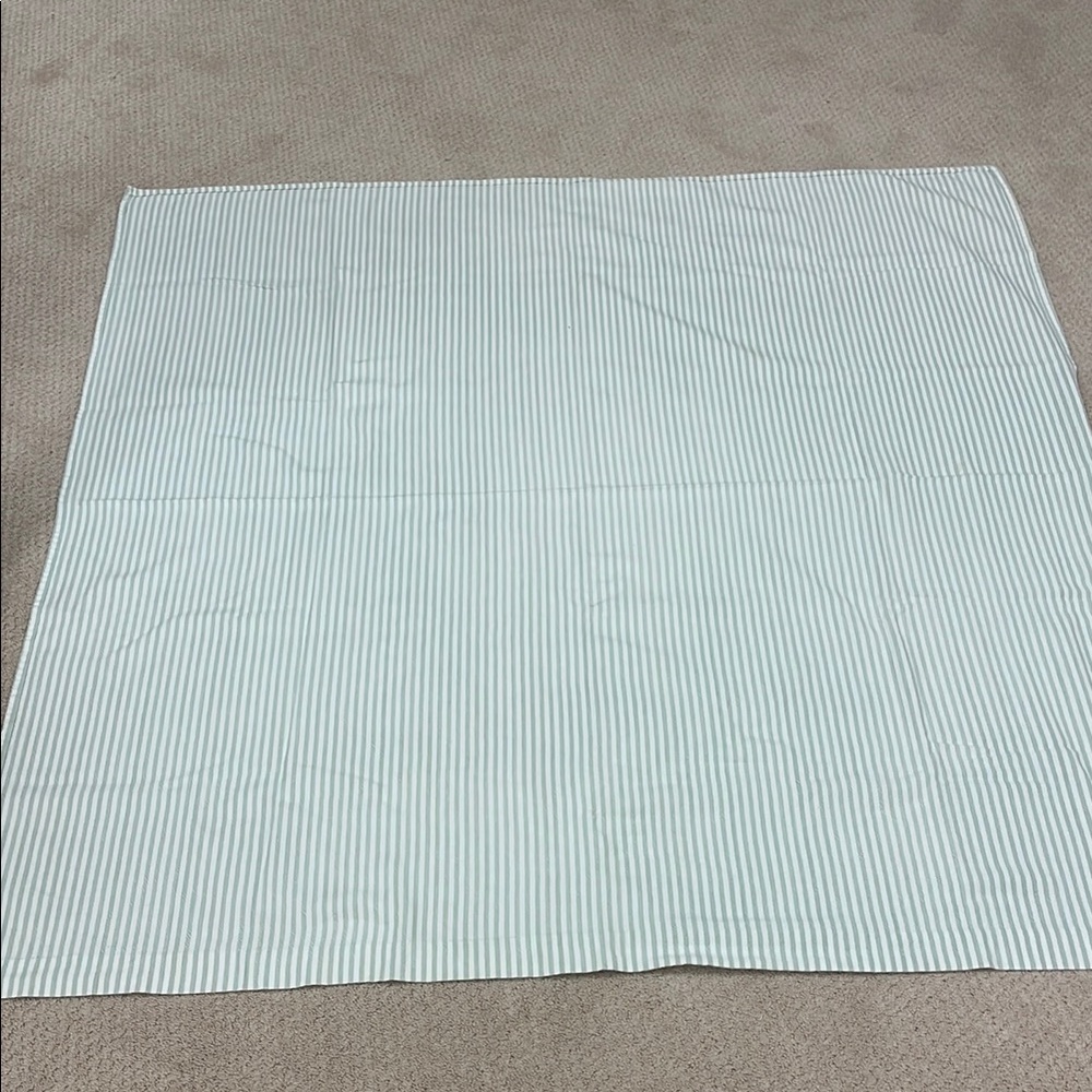 Light 54 x 58 green and White Striped Fabric cotton tablecloth